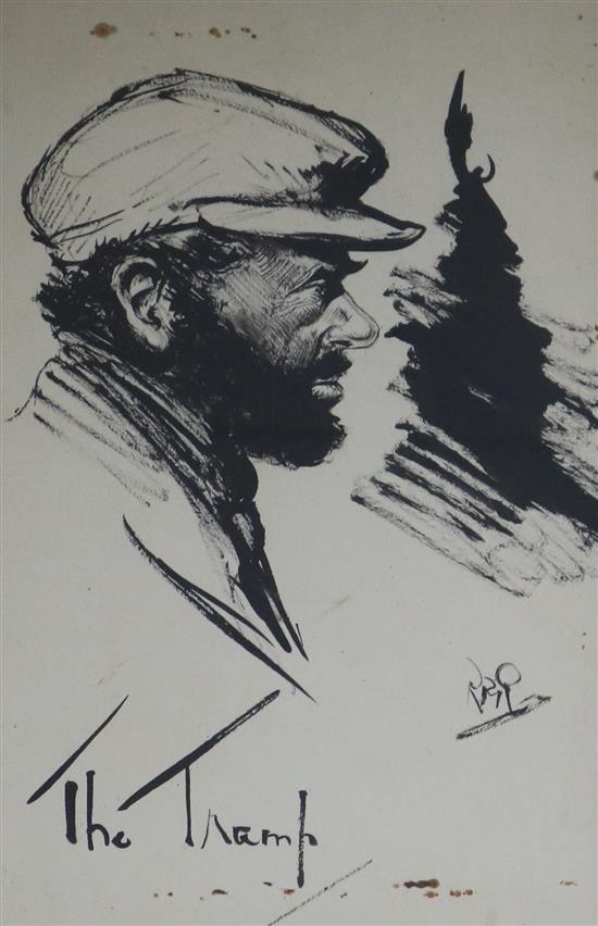 Lithograph, The Tramp, 32 x 20cm